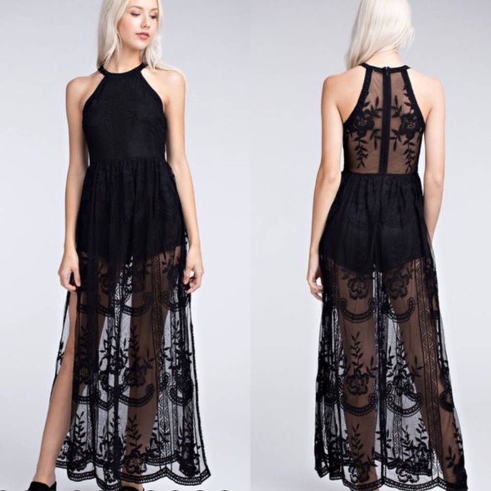 Black lace dress